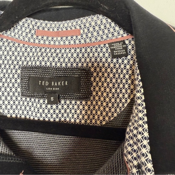 Ted Baker grey and white textured Polo Long Sleeve Shirt size XL - Picture 2 of 9